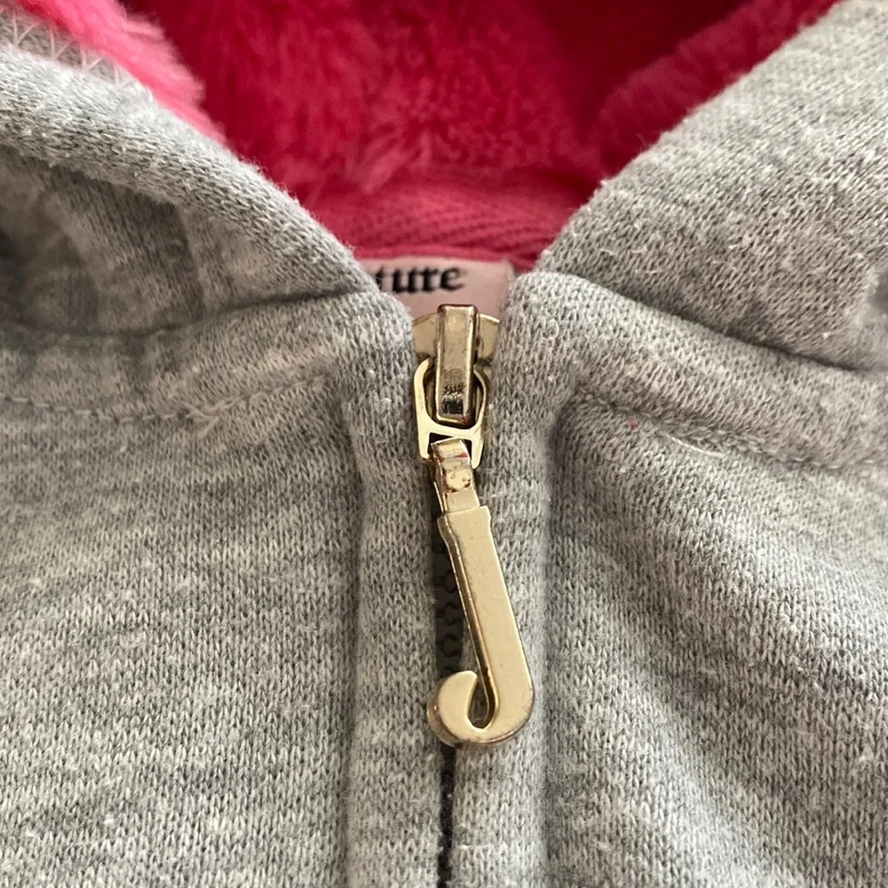 Juicy Couture Faux Fur Hoodie Sz M 8/10Y - Picture 5 of 14